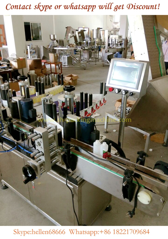 two heads round bottle location labeling machine