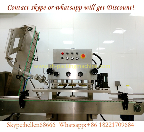 automatic capping sealing machine with feeder