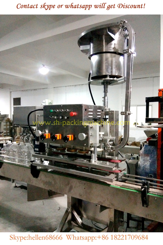 automatic capping sealing machine with feeder