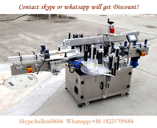 Automatic front and back bottle labeling machine,flat bottle