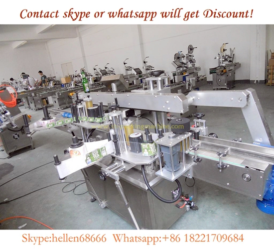 automatic flat bottle labeling machine,with round bottle system